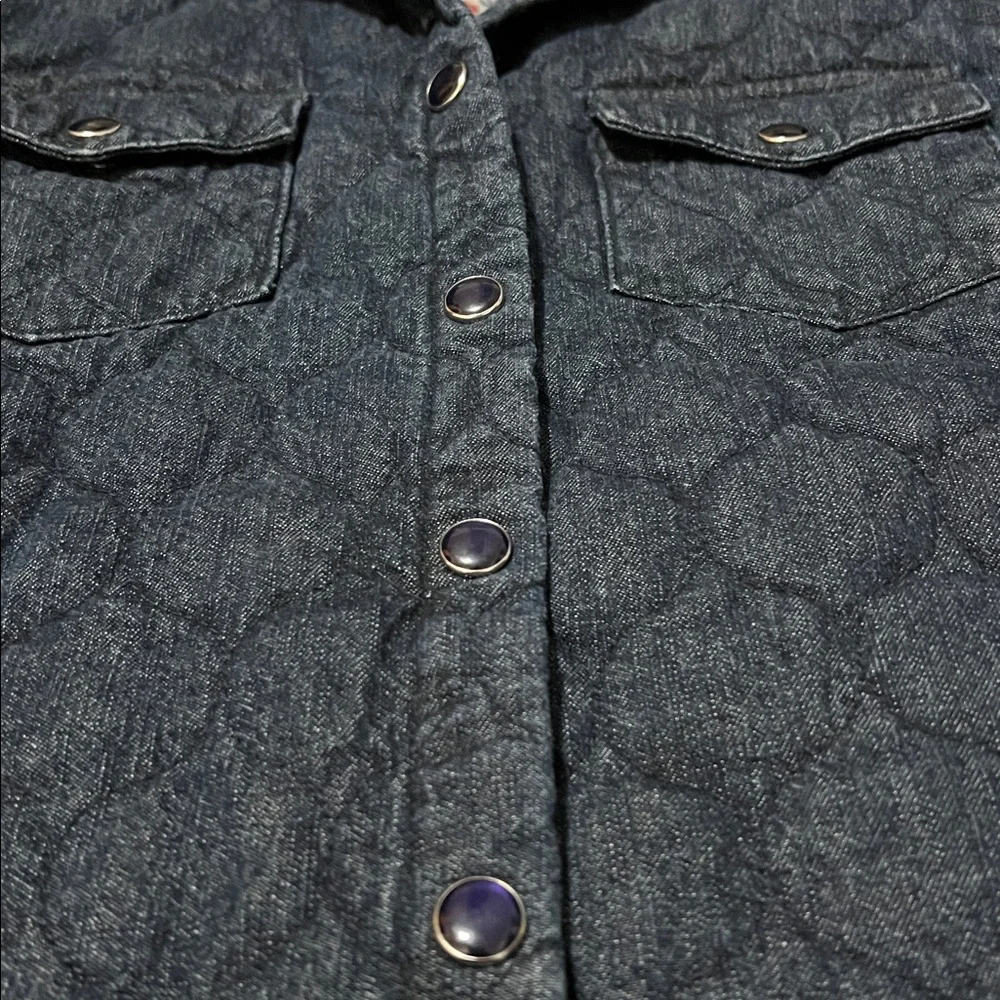 Cotton Ginny Dark Denim Quilted Shirt - Picture 12 of 12
